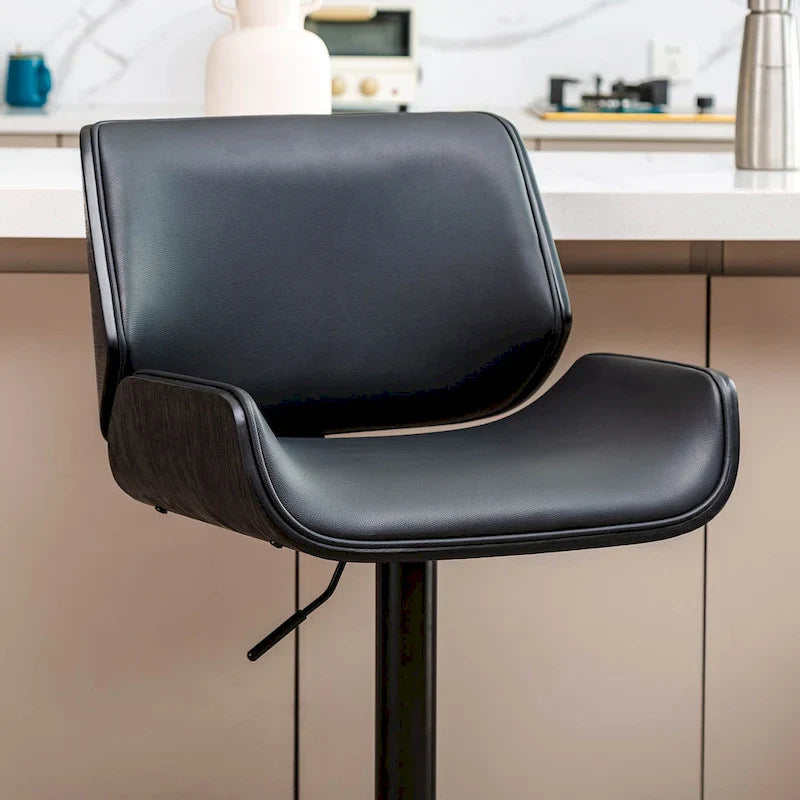 Glitzhome Adjustable Swivel Bar Stool Set with 3 Leatherette Seats for Pub Tables 9