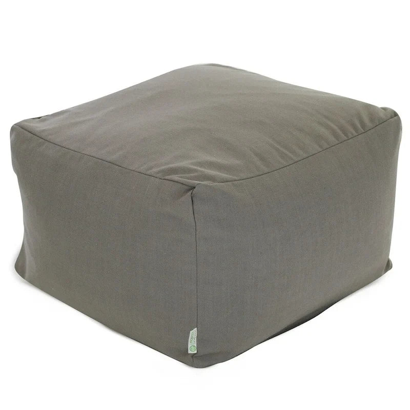 Majestic Home Goods Indoor Wales Poly/Linen Ottoman Pouf - 27" L x 27" W x 17" H 13