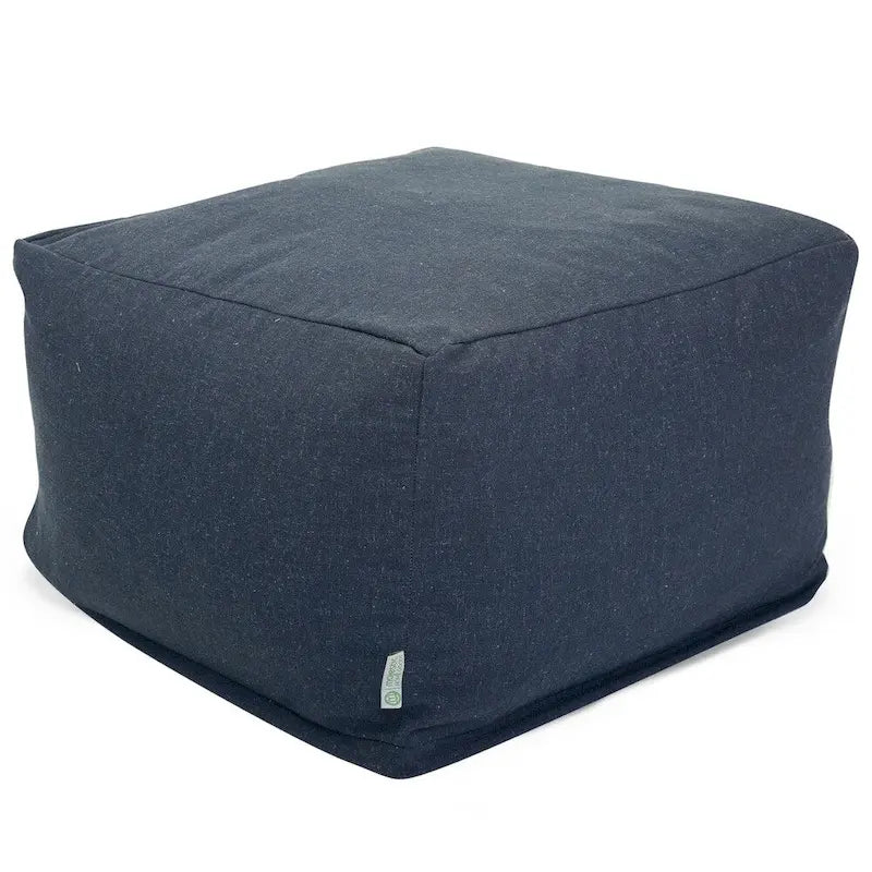 Majestic Home Goods Indoor Wales Poly/Linen Ottoman Pouf - 27" L x 27" W x 17" H 10
