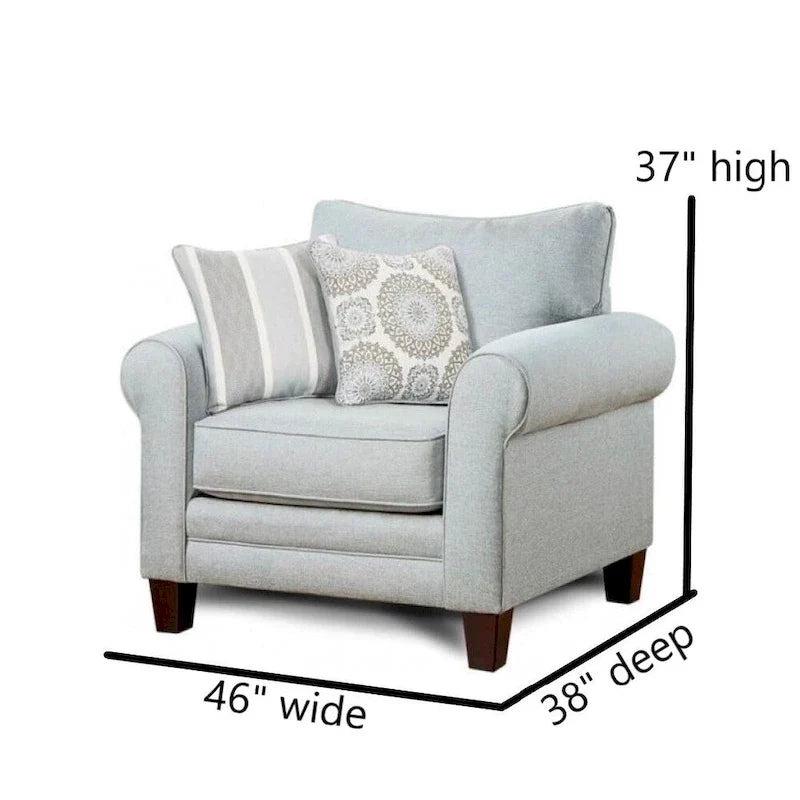 Elegant Mist Grey Accent Chair 3