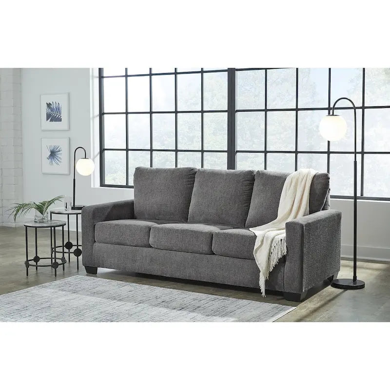 Signature Design by Ashley Rannis Pewter Queen Sofa Bed - Dimensions: 85W x 40D x 39H 1