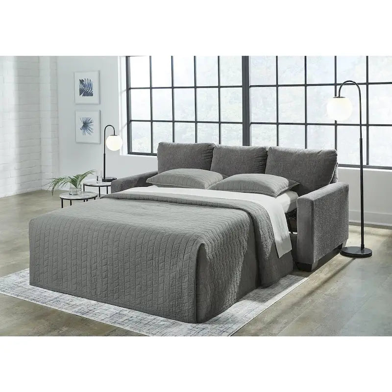 Signature Design by Ashley Rannis Pewter Queen Sofa Bed - Dimensions: 85W x 40D x 39H 7