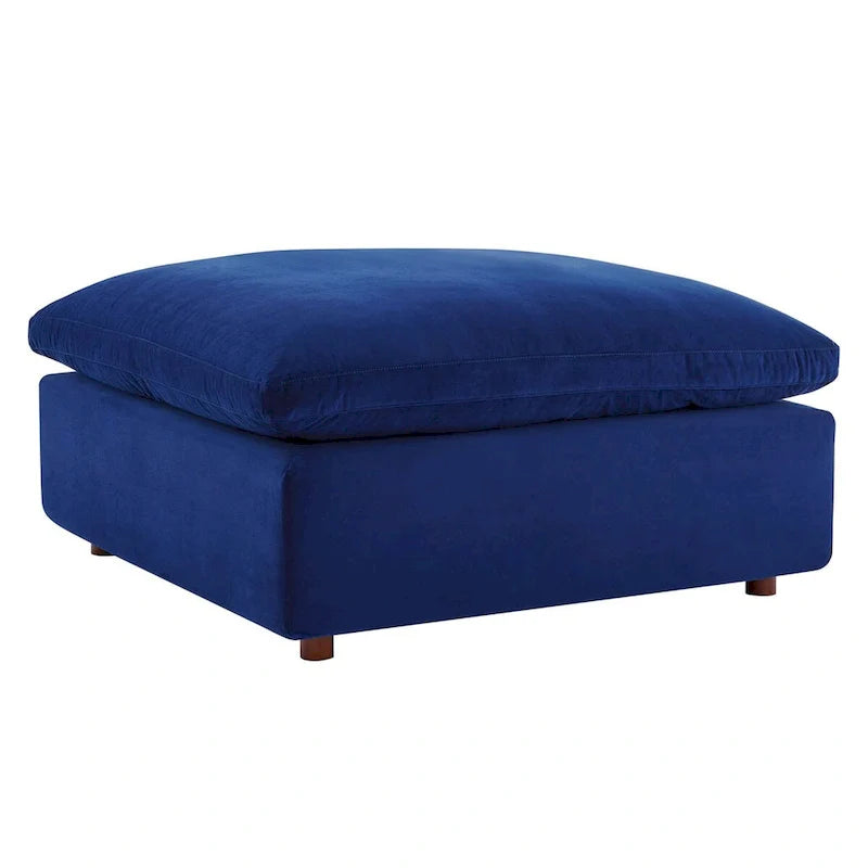Commix Overstuffed Velvet Ottoman with Down Fill for Enhanced Comfort 12