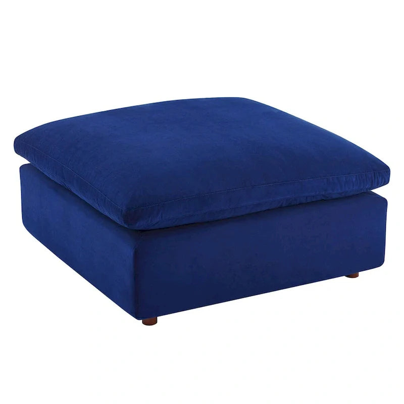 Commix Overstuffed Velvet Ottoman with Down Fill for Enhanced Comfort 13