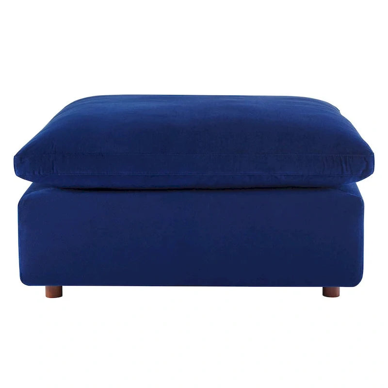Commix Overstuffed Velvet Ottoman with Down Fill for Enhanced Comfort 14