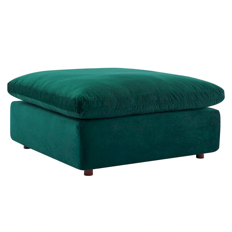 Commix Overstuffed Velvet Ottoman with Down Fill for Enhanced Comfort 18