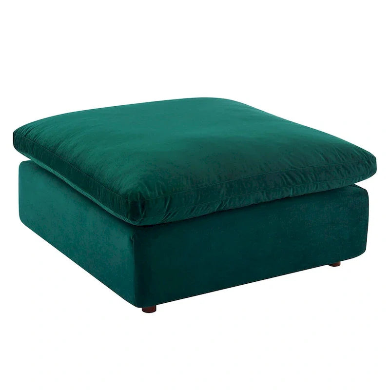Commix Overstuffed Velvet Ottoman with Down Fill for Enhanced Comfort 19