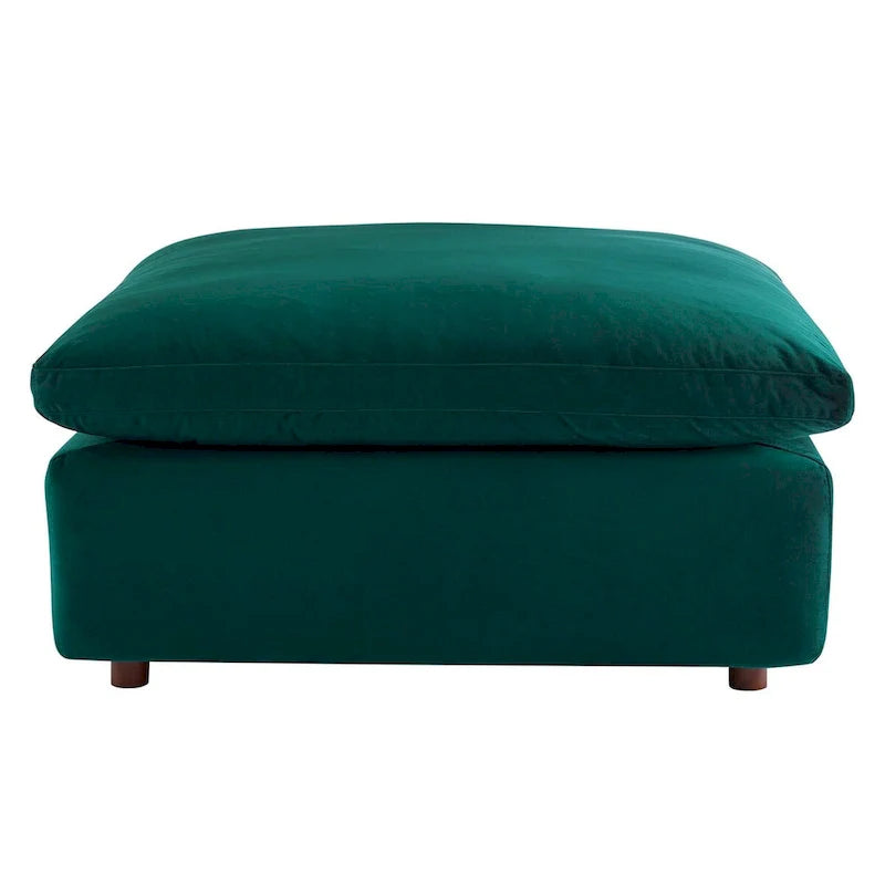 Commix Overstuffed Velvet Ottoman with Down Fill for Enhanced Comfort 20
