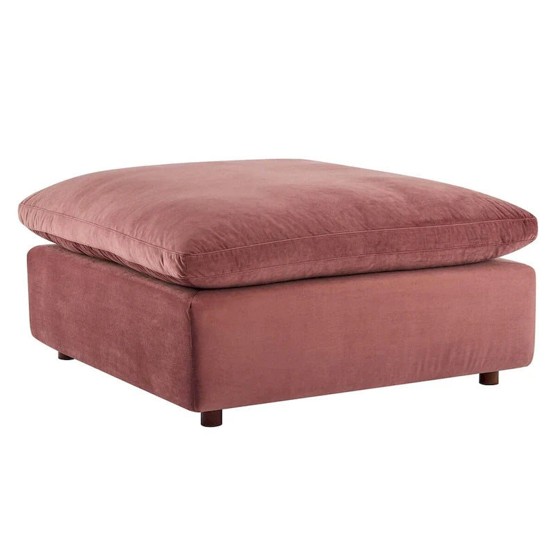 Commix Overstuffed Velvet Ottoman with Down Fill for Enhanced Comfort 24