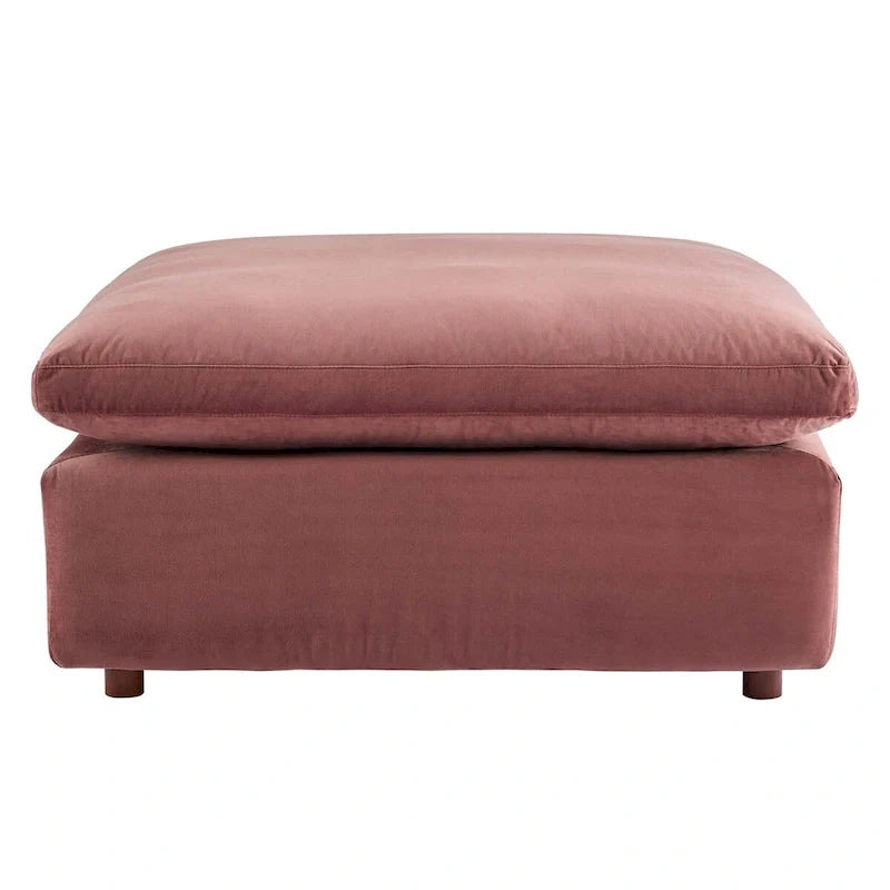 Commix Overstuffed Velvet Ottoman with Down Fill for Enhanced Comfort 26