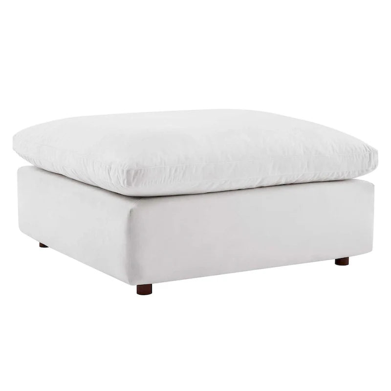 Commix Overstuffed Velvet Ottoman with Down Fill for Enhanced Comfort 31