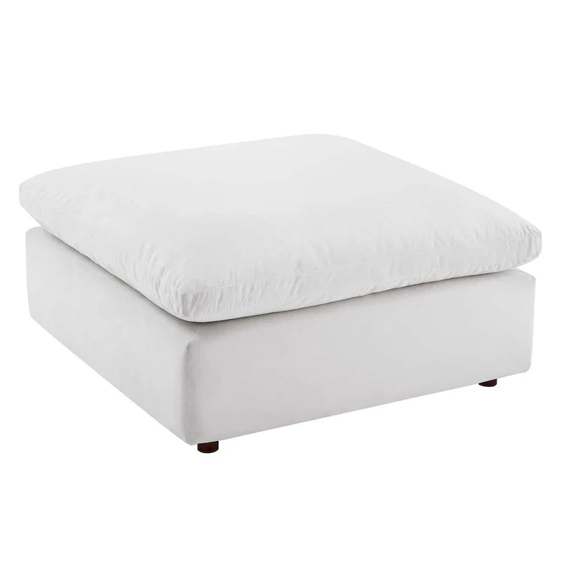 Commix Overstuffed Velvet Ottoman with Down Fill for Enhanced Comfort 32
