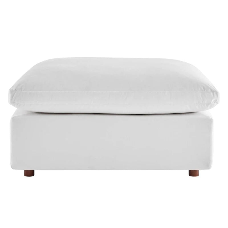 Commix Overstuffed Velvet Ottoman with Down Fill for Enhanced Comfort 33