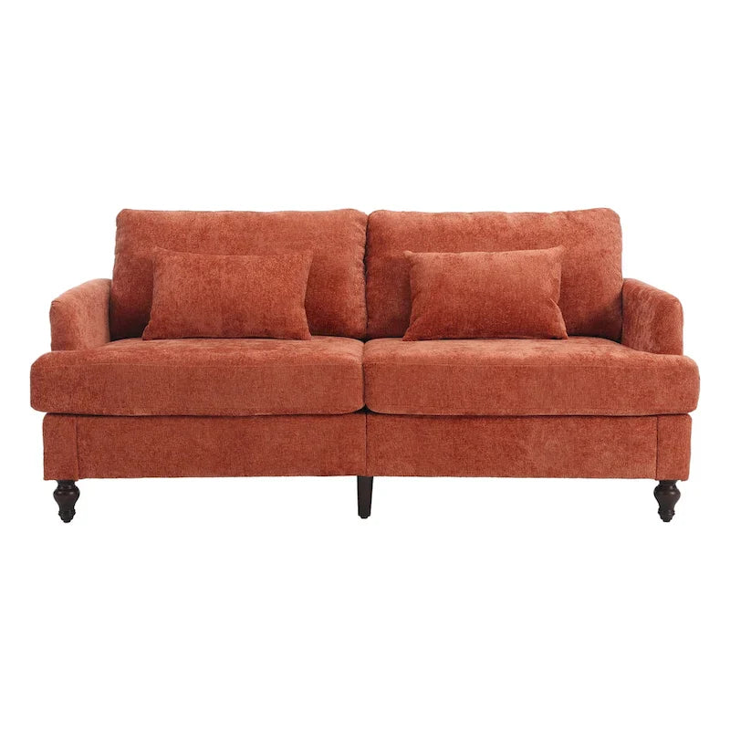 HOMEFUN Chenille Upholstered Loveseat and Armchair Set with Wooden Frame for Living Room 4