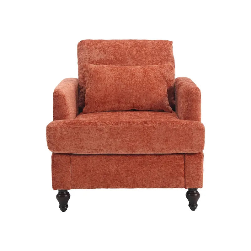 HOMEFUN Chenille Upholstered Loveseat and Armchair Set with Wooden Frame for Living Room 5