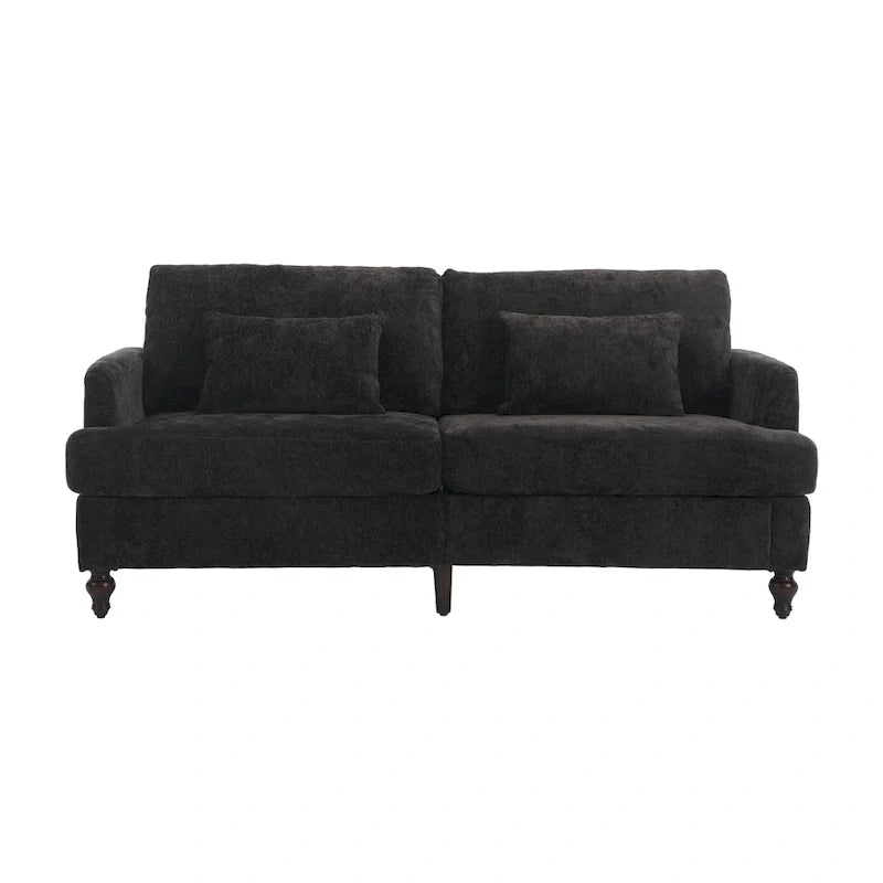 HOMEFUN Chenille Upholstered Loveseat and Armchair Set with Wooden Frame for Living Room 9