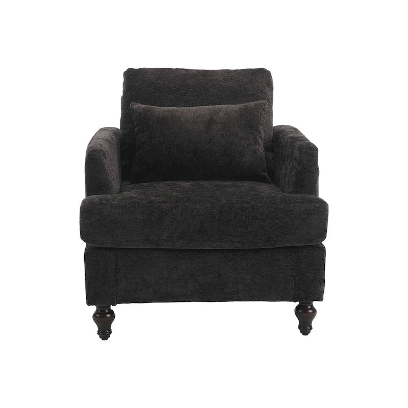 HOMEFUN Chenille Upholstered Loveseat and Armchair Set with Wooden Frame for Living Room 10