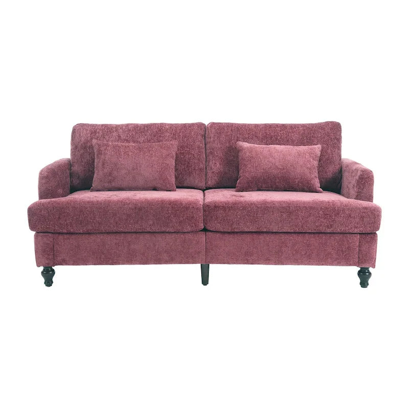 HOMEFUN Chenille Upholstered Loveseat and Armchair Set with Wooden Frame for Living Room 14