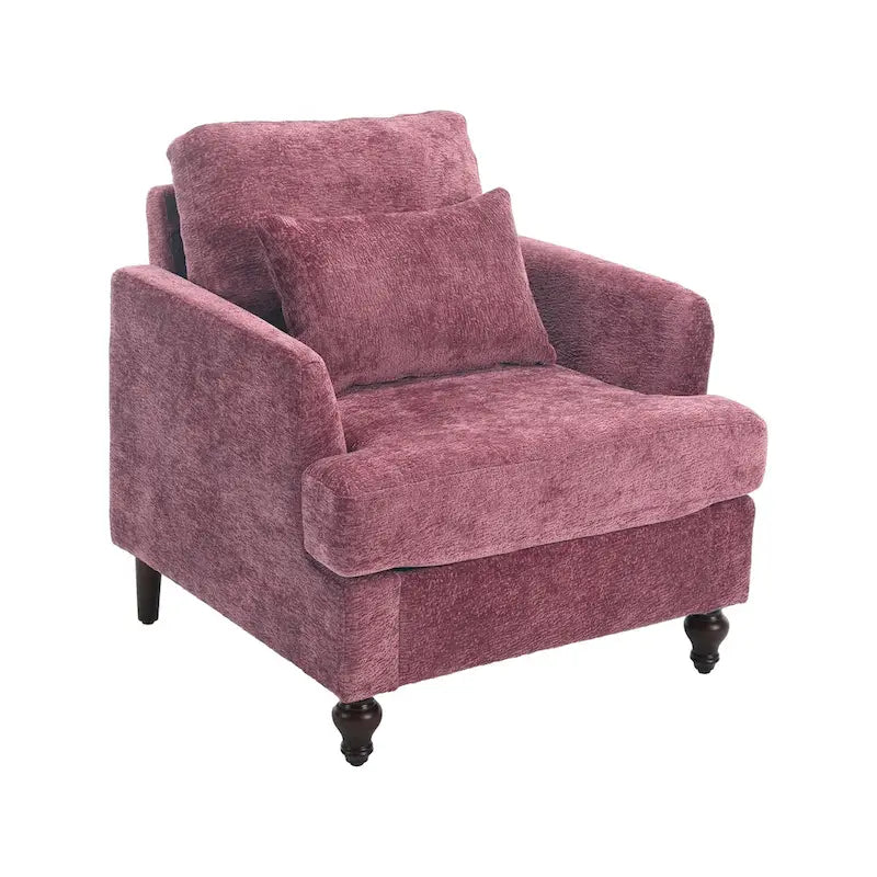 HOMEFUN Chenille Upholstered Loveseat and Armchair Set with Wooden Frame for Living Room 15