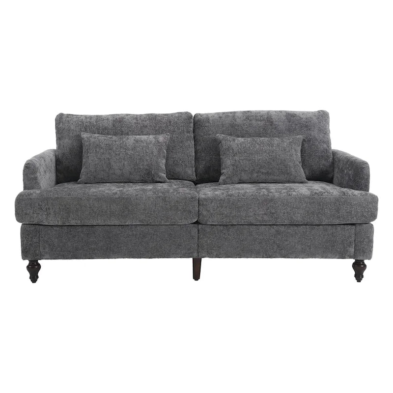 HOMEFUN Chenille Upholstered Loveseat and Armchair Set with Wooden Frame for Living Room 20
