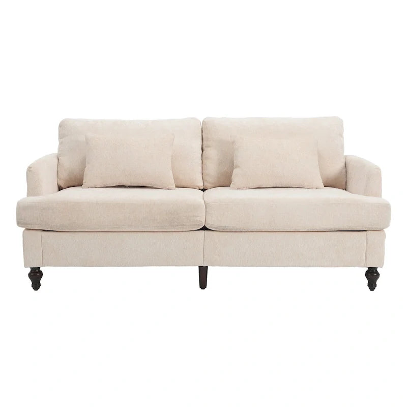 HOMEFUN Chenille Upholstered Loveseat and Armchair Set with Wooden Frame for Living Room 24