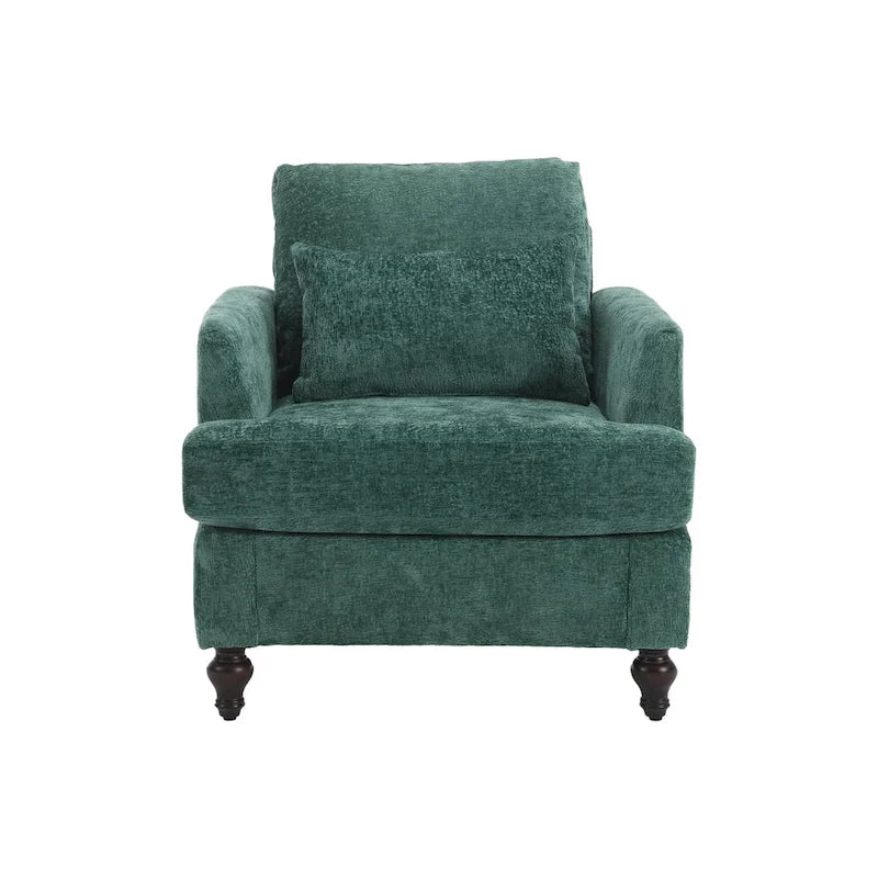 HOMEFUN Chenille Upholstered Loveseat and Armchair Set with Wooden Frame for Living Room 30