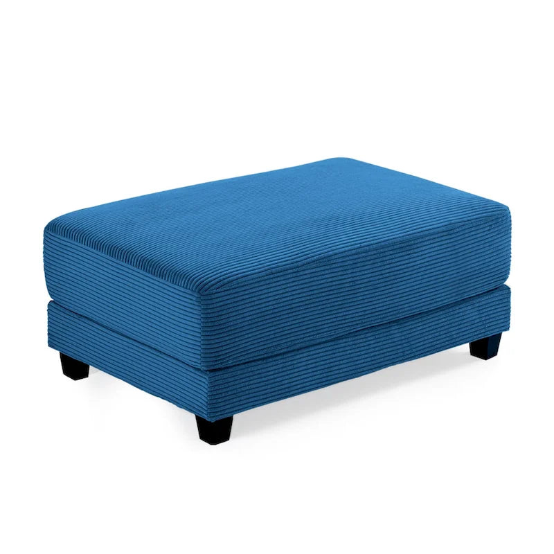Oversized Corduroy Ottoman with Cushioned Top and Tapered Legs 33
