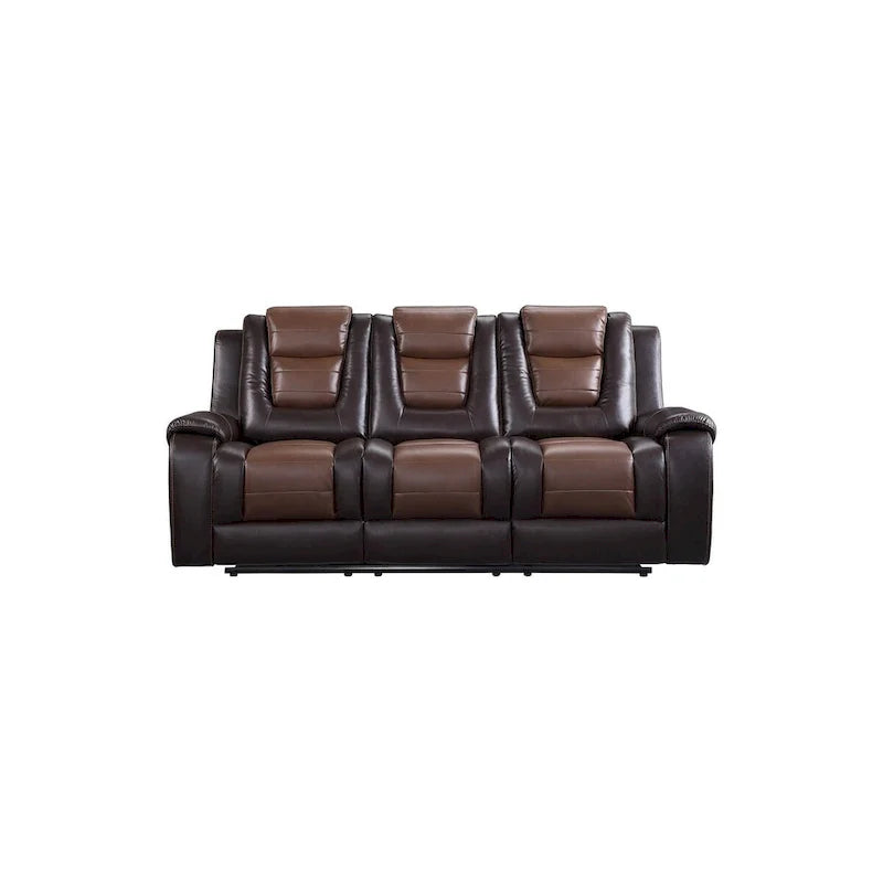 Grete Brown Luxury Faux Leather Living Room Collection 3