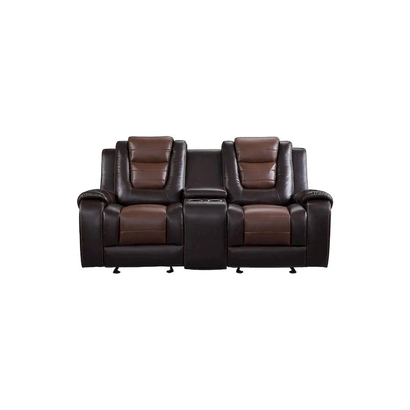Grete Brown Luxury Faux Leather Living Room Collection 8