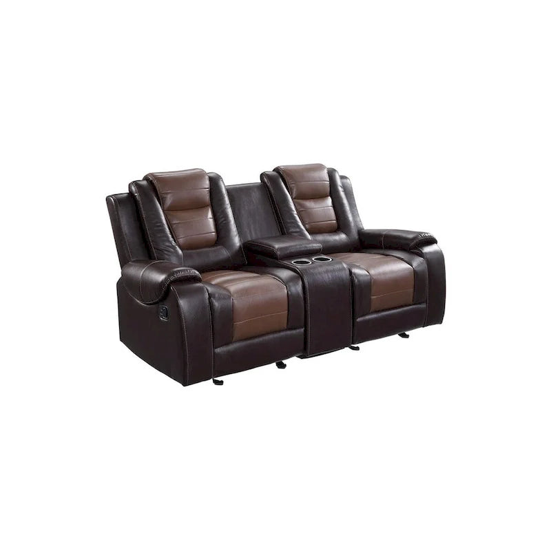 Grete Brown Luxury Faux Leather Living Room Collection 9