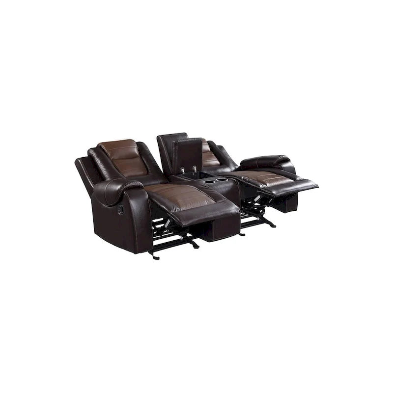 Grete Brown Luxury Faux Leather Living Room Collection 10