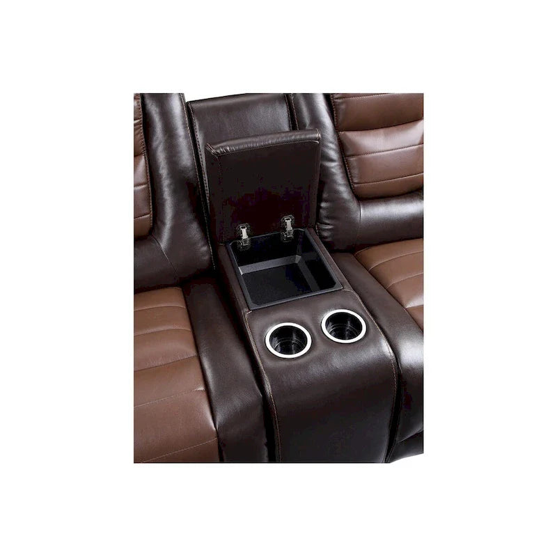 Grete Brown Luxury Faux Leather Living Room Collection 11