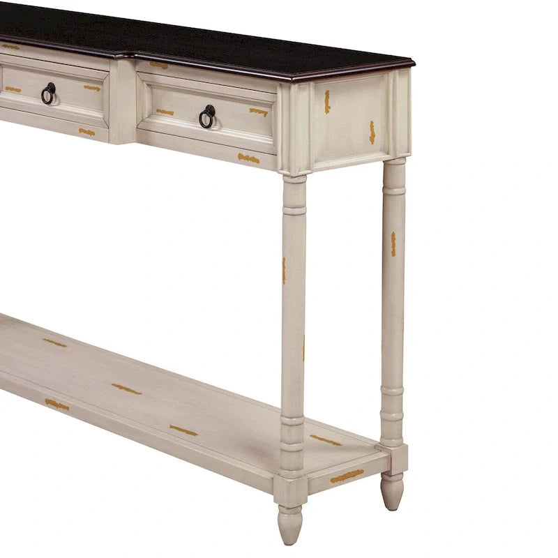 Entryway Console Table with Drawers - Stylish Sofa Table 37