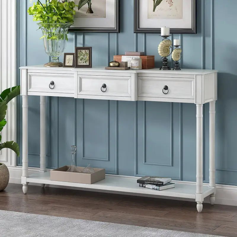 Entryway Console Table with Drawers - Stylish Sofa Table 1