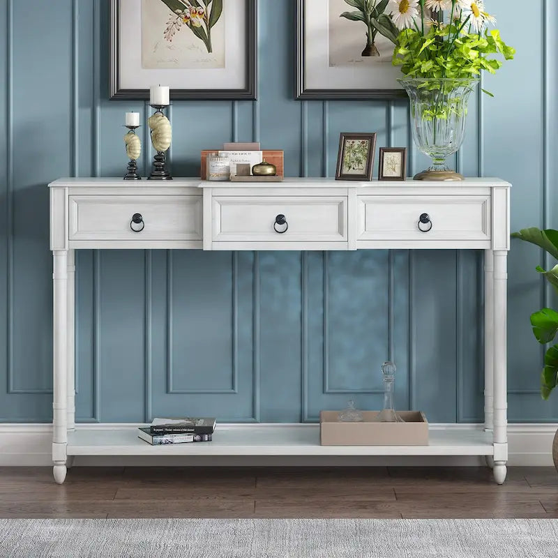 Entryway Console Table with Drawers - Stylish Sofa Table 2