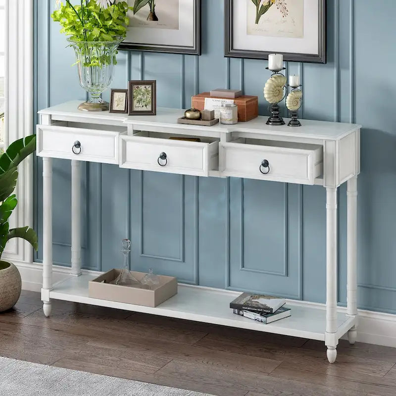 Entryway Console Table with Drawers - Stylish Sofa Table 3