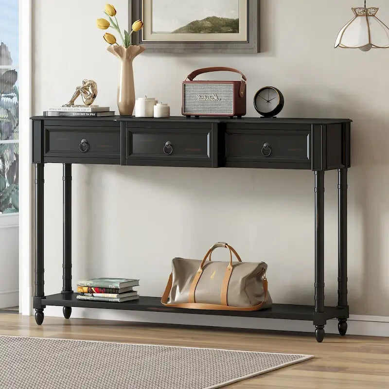Entryway Console Table with Drawers - Stylish Sofa Table 8