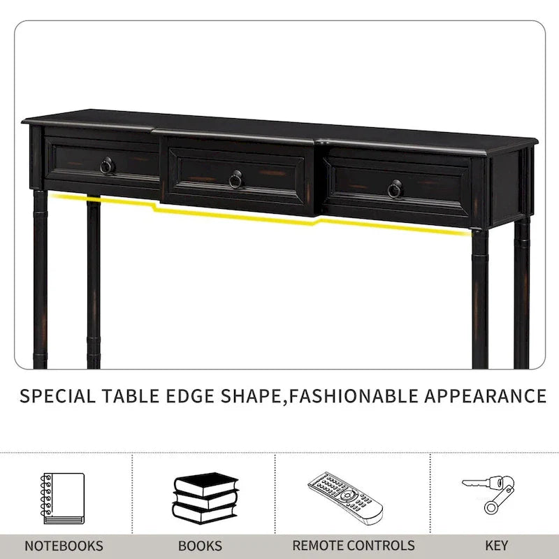 Entryway Console Table with Drawers - Stylish Sofa Table 25