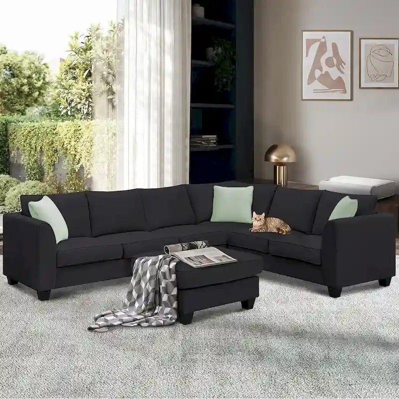 Versatile Reversible Sectional Sofa with Ottoman - Flexible Combination Module 1