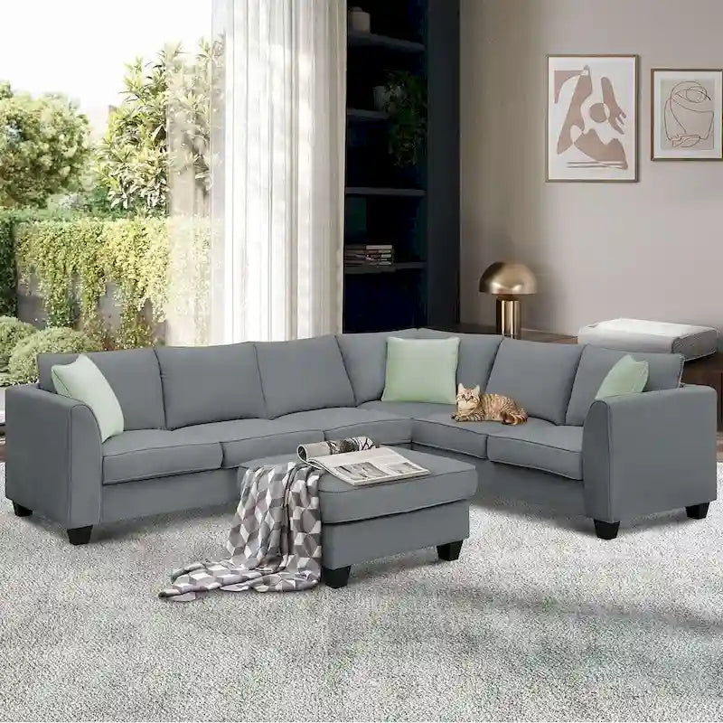 Versatile Reversible Sectional Sofa with Ottoman - Flexible Combination Module 2