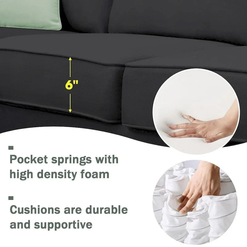 Versatile Reversible Sectional Sofa with Ottoman - Flexible Combination Module 6