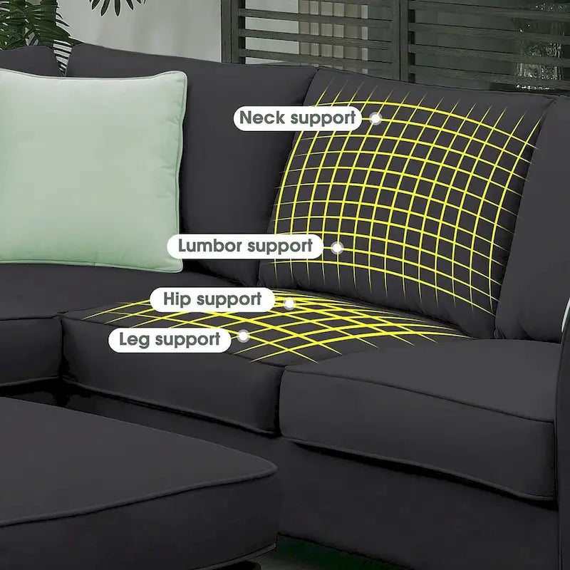 Versatile Reversible Sectional Sofa with Ottoman - Flexible Combination Module 7