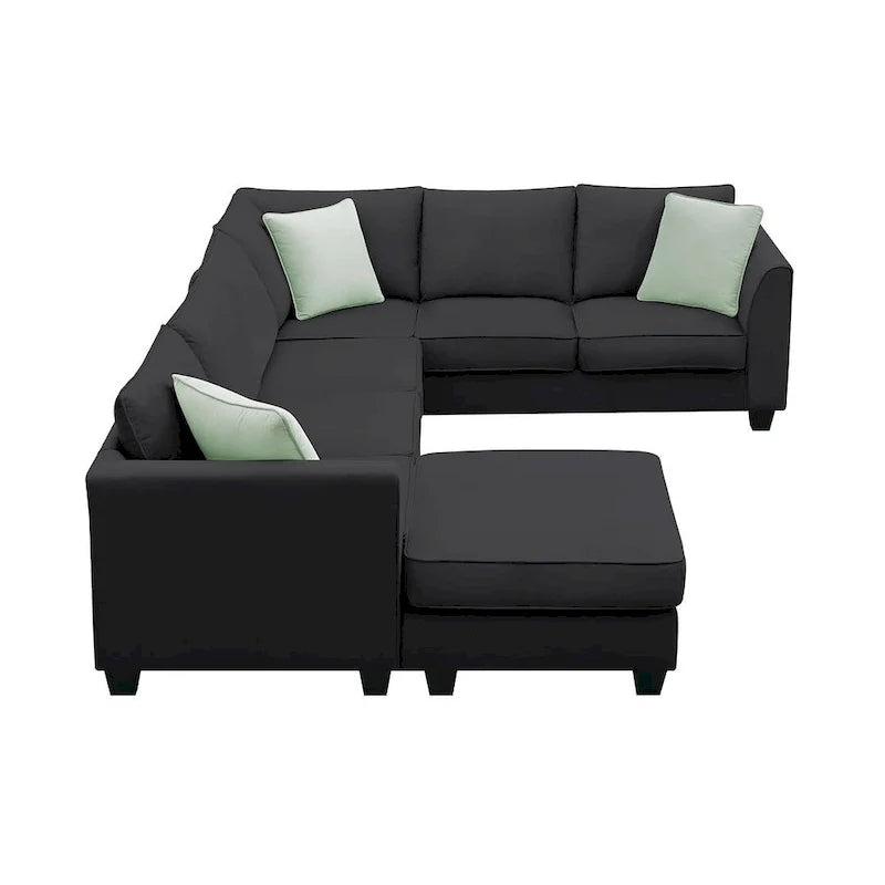 Versatile Reversible Sectional Sofa with Ottoman - Flexible Combination Module 12
