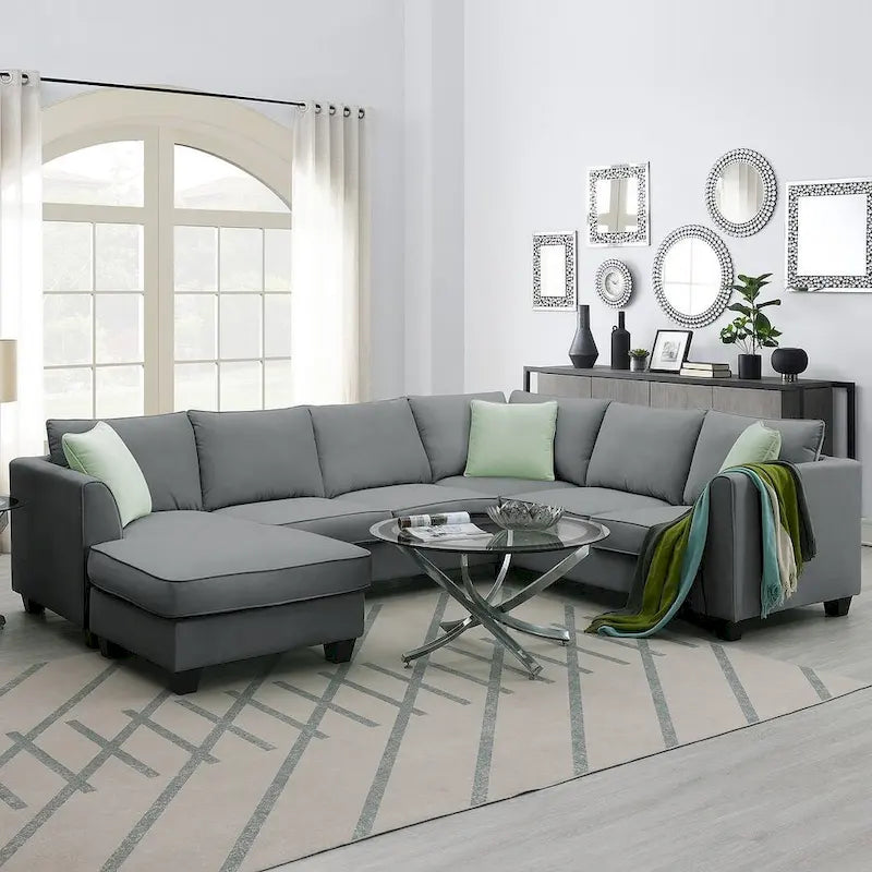 Versatile Reversible Sectional Sofa with Ottoman - Flexible Combination Module 20