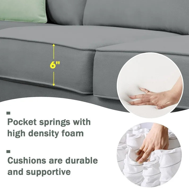 Versatile Reversible Sectional Sofa with Ottoman - Flexible Combination Module 23