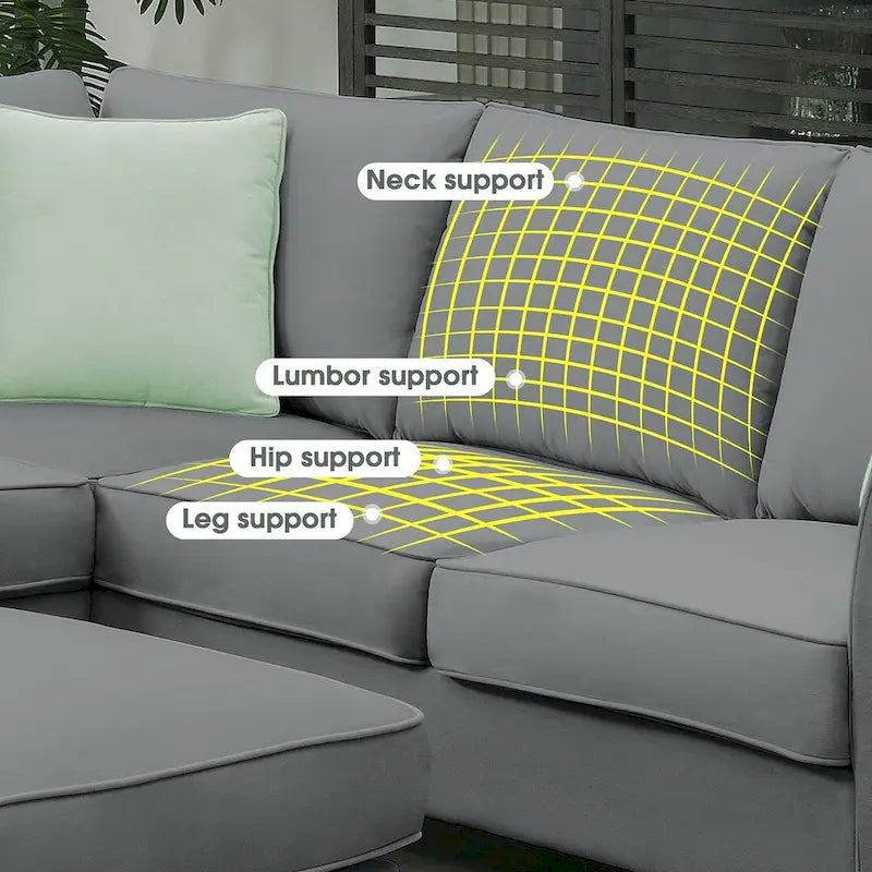 Versatile Reversible Sectional Sofa with Ottoman - Flexible Combination Module 24