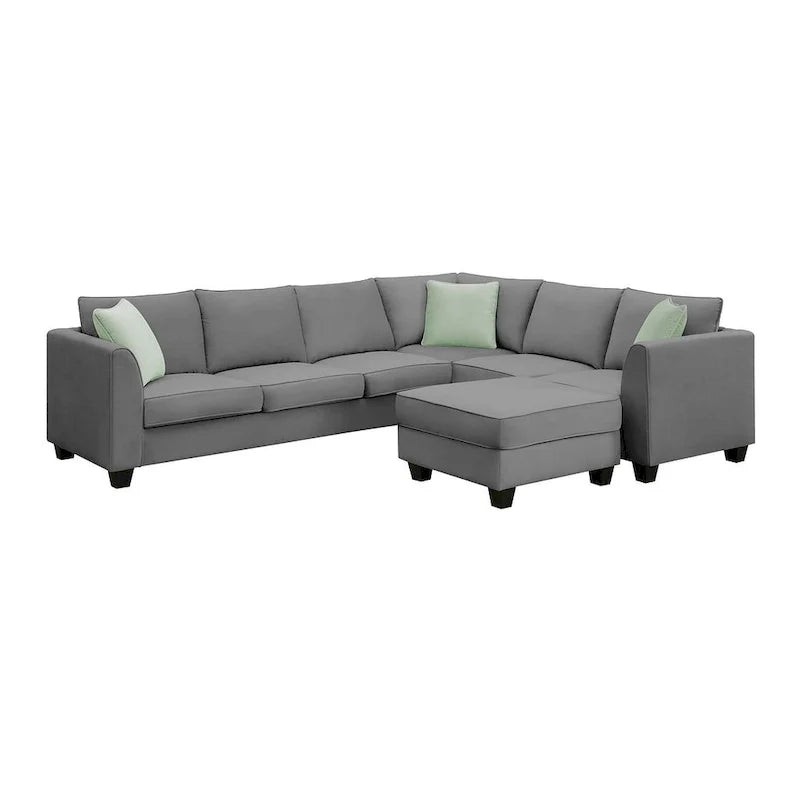Versatile Reversible Sectional Sofa with Ottoman - Flexible Combination Module 29