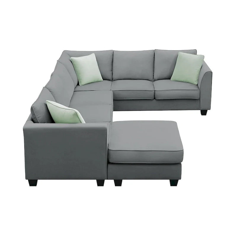 Versatile Reversible Sectional Sofa with Ottoman - Flexible Combination Module 30