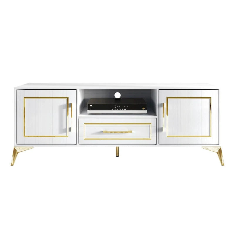 CraftPorch Modern White TV Stand Console - Not Applicable 10