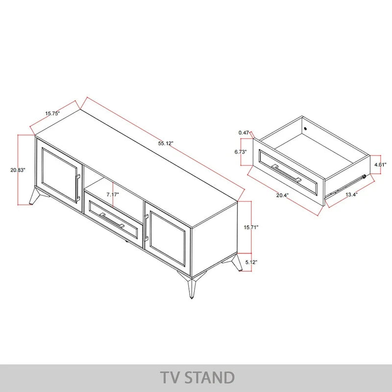 CraftPorch Modern White TV Stand Console - Not Applicable 7